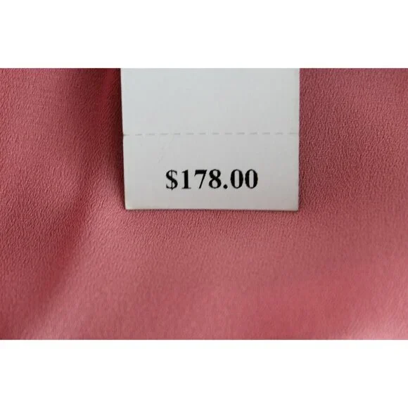 White House Black Market $178 Sz 0 Coral Pink Hi Lo Silky Poly Dress - Picture 4 of 8